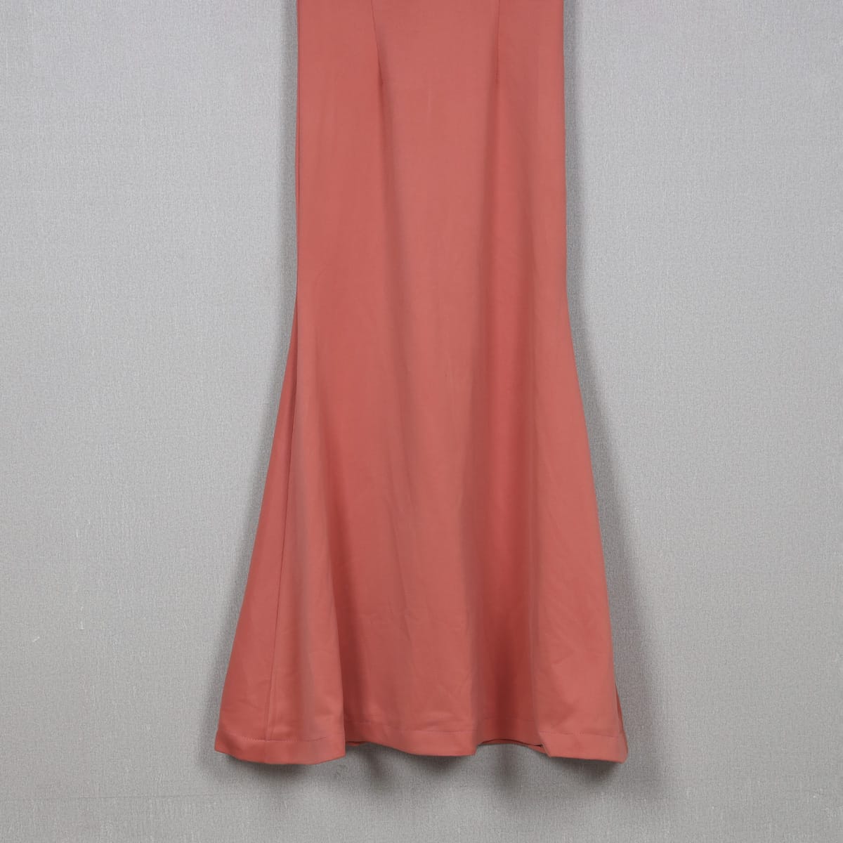 Coral Pink Flared Dress with Embroidered Ruffle Neckline