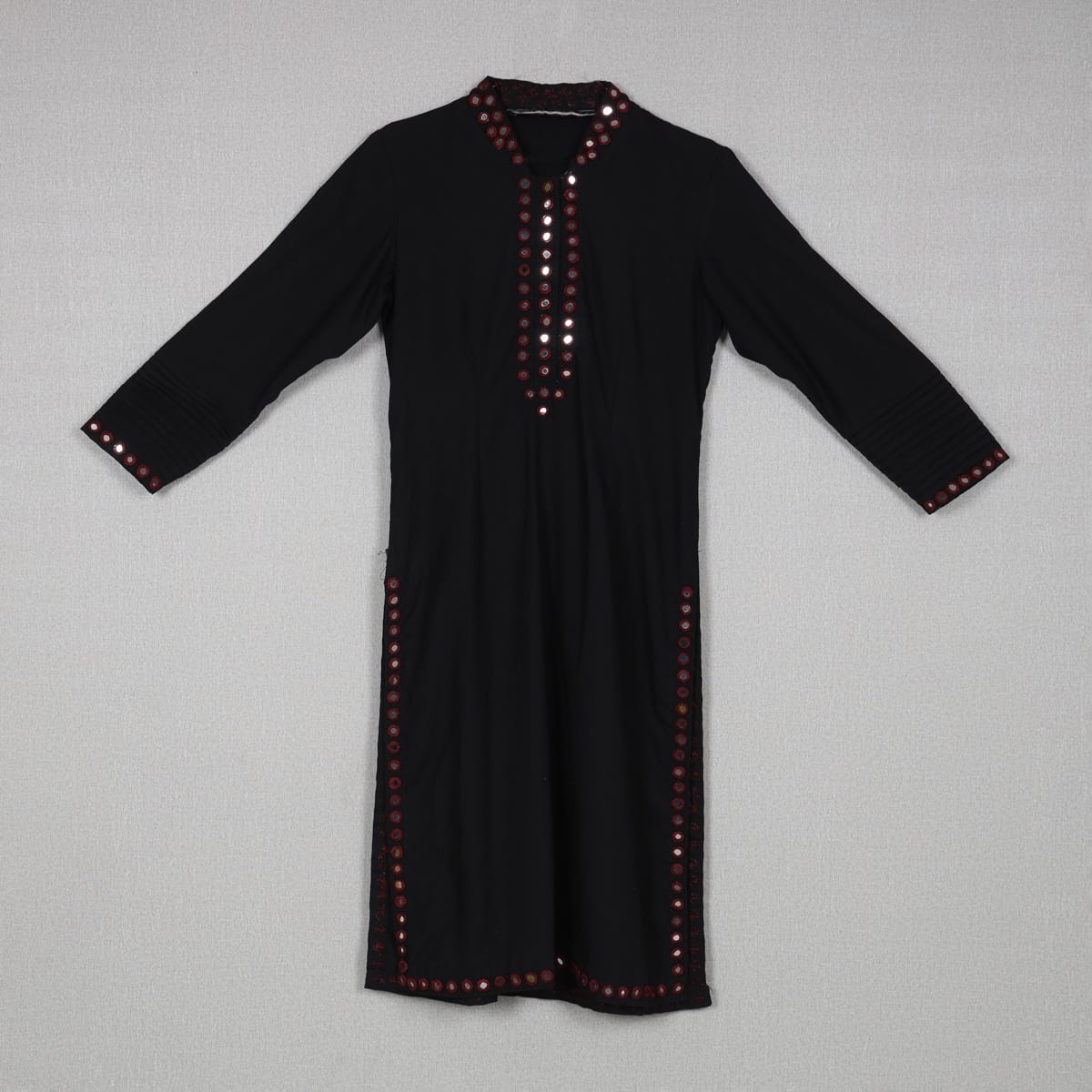 strapless open back dress Mock Neck Sleeveless Two Tone Tunic Dress : AC6325 Red/Black / Large main image 0