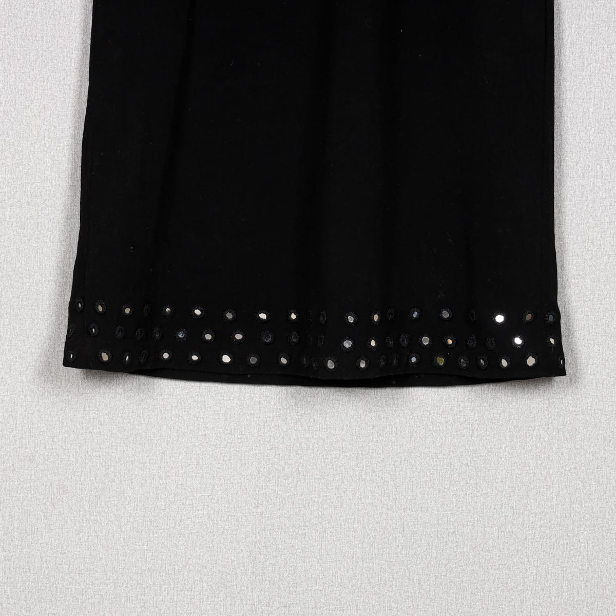 Black Fitted Dress with Silver Mirror Embellishments