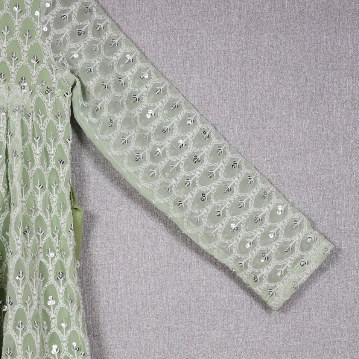 Mint Green Embroidered Dress for Girls