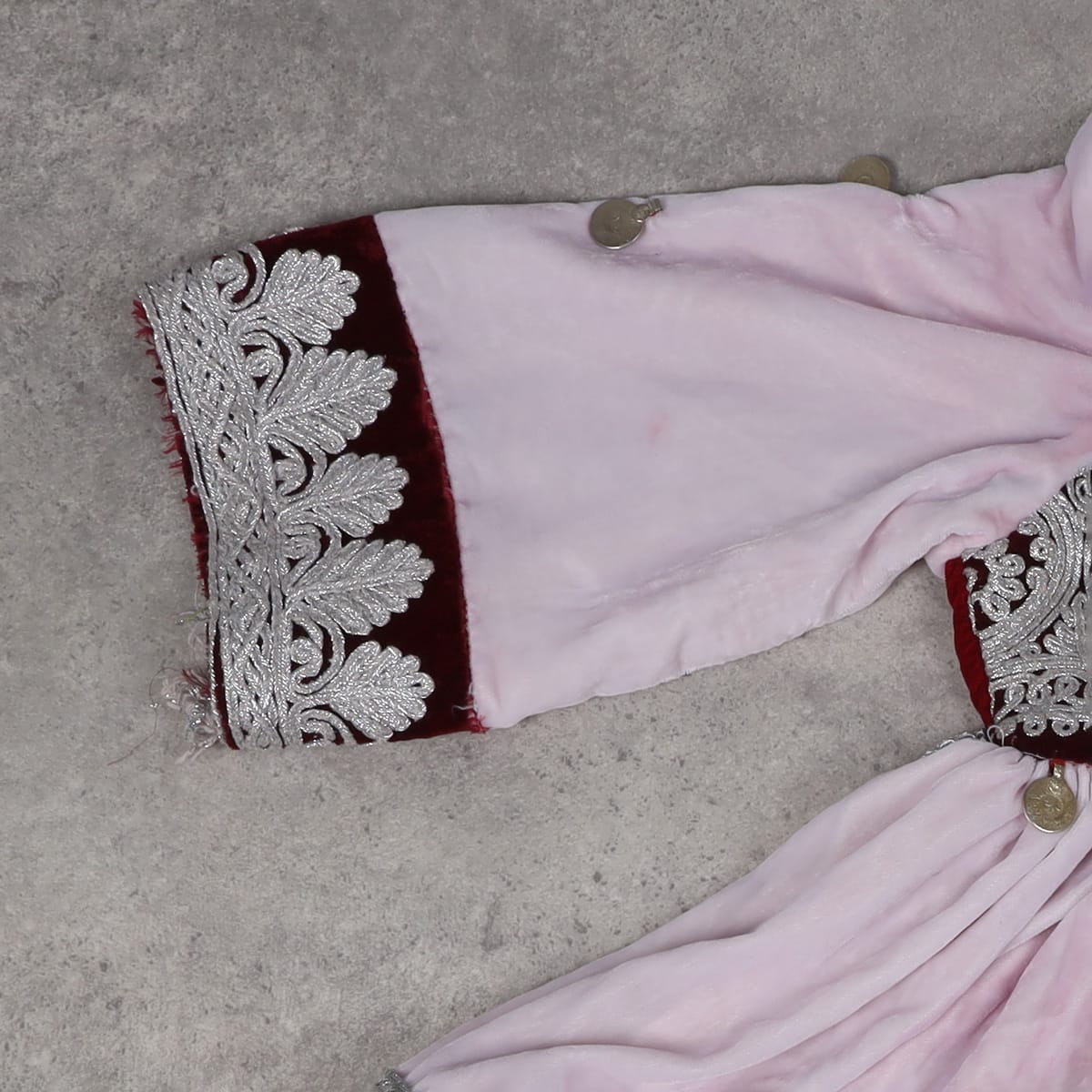 Pink and Maroon Traditional Embroidered Baby Dress