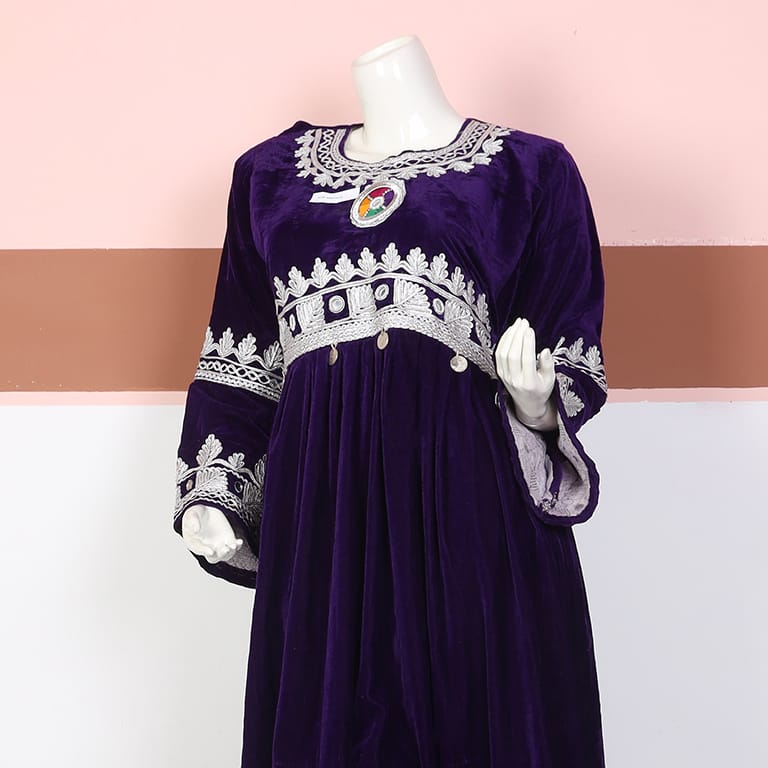 Royal Purple Embroidered Velvet