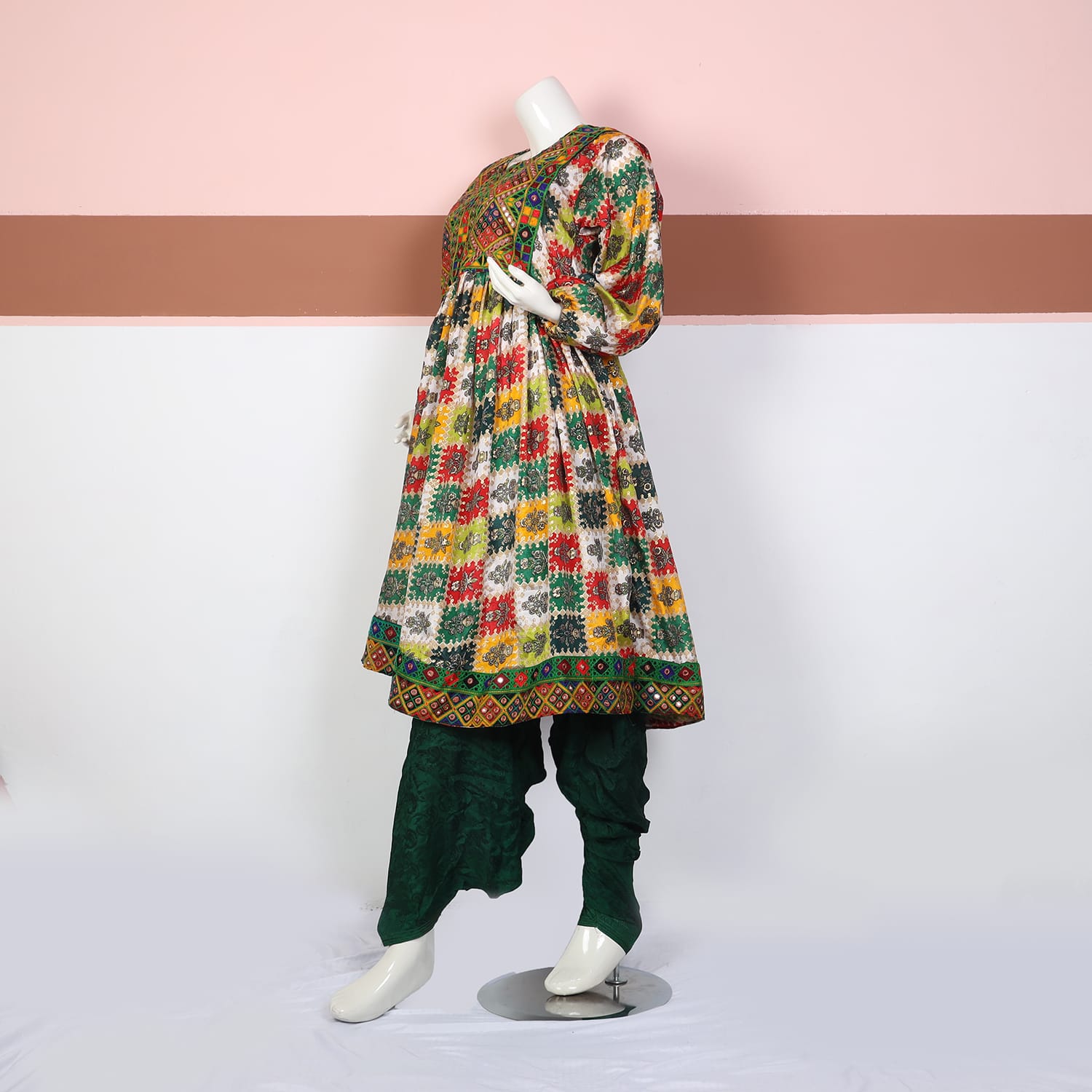 Multicolor Printed Traditional Ethnic Frock Suit