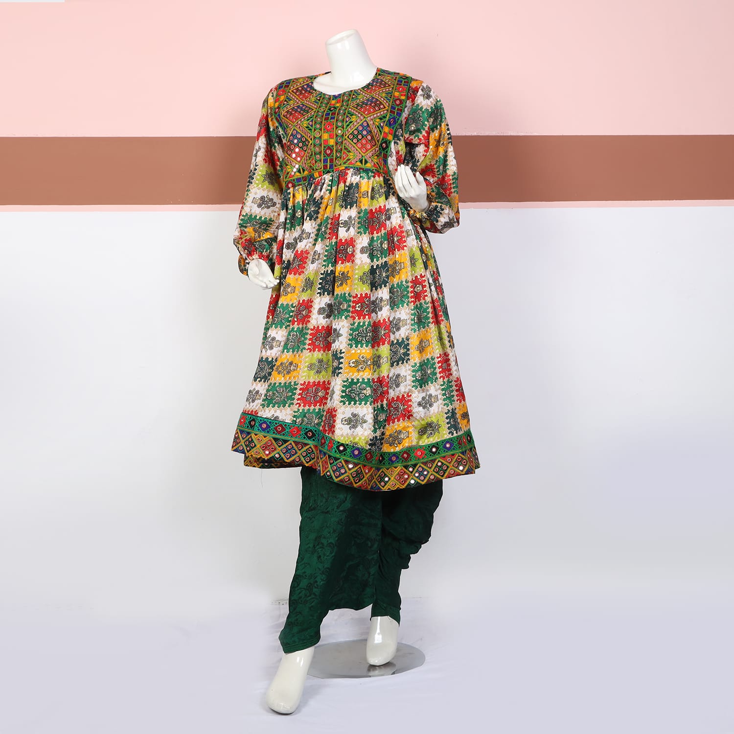 Multicolor Printed Traditional Ethnic Frock Suit