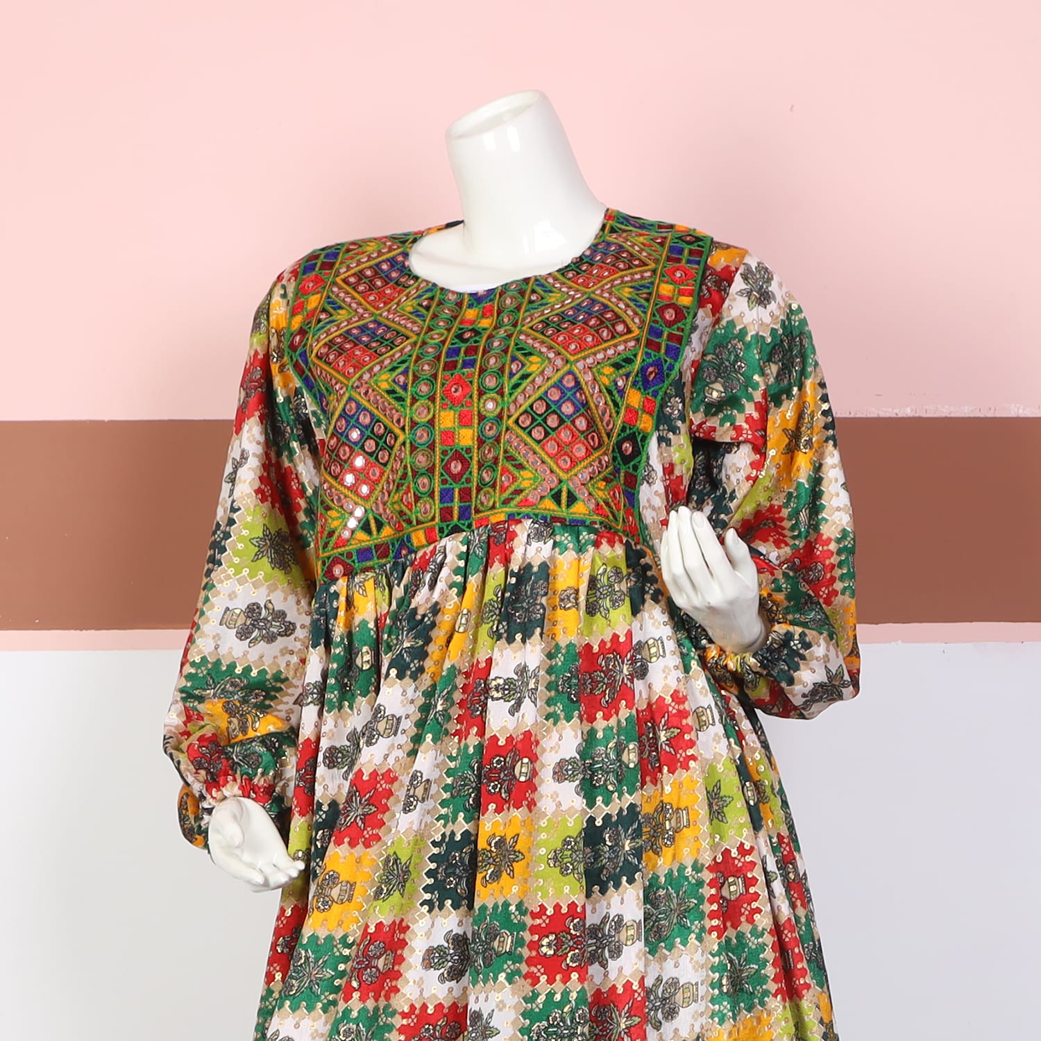 Multicolor Printed Traditional Ethnic Frock Suit