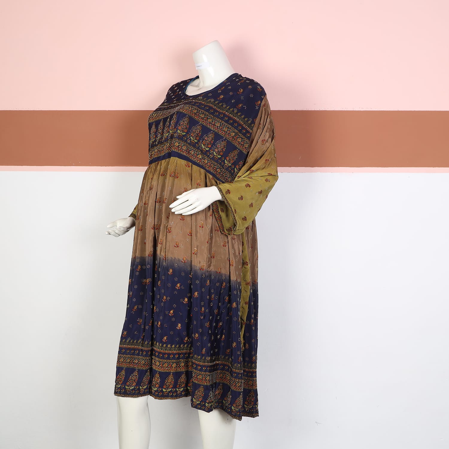 Rustic Multitone Printed Cotton Frock