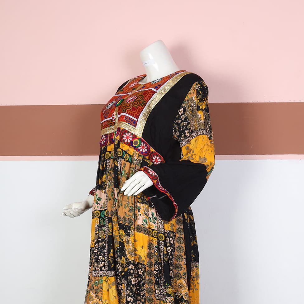 Bohemian Patchwork Embroidered Maxi Dress