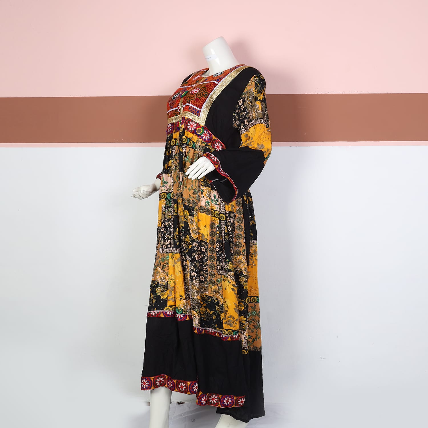 Bohemian Patchwork Embroidered Maxi Dress