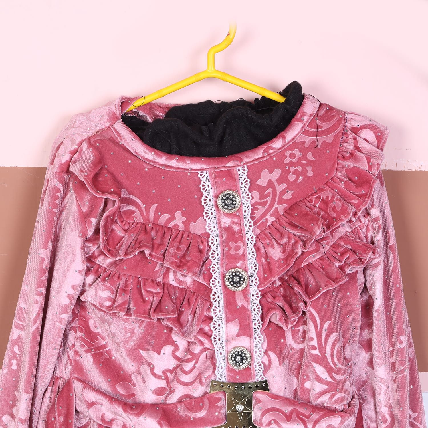 Blush Pink Velvet Princess Dress – Girls’ Party Wear