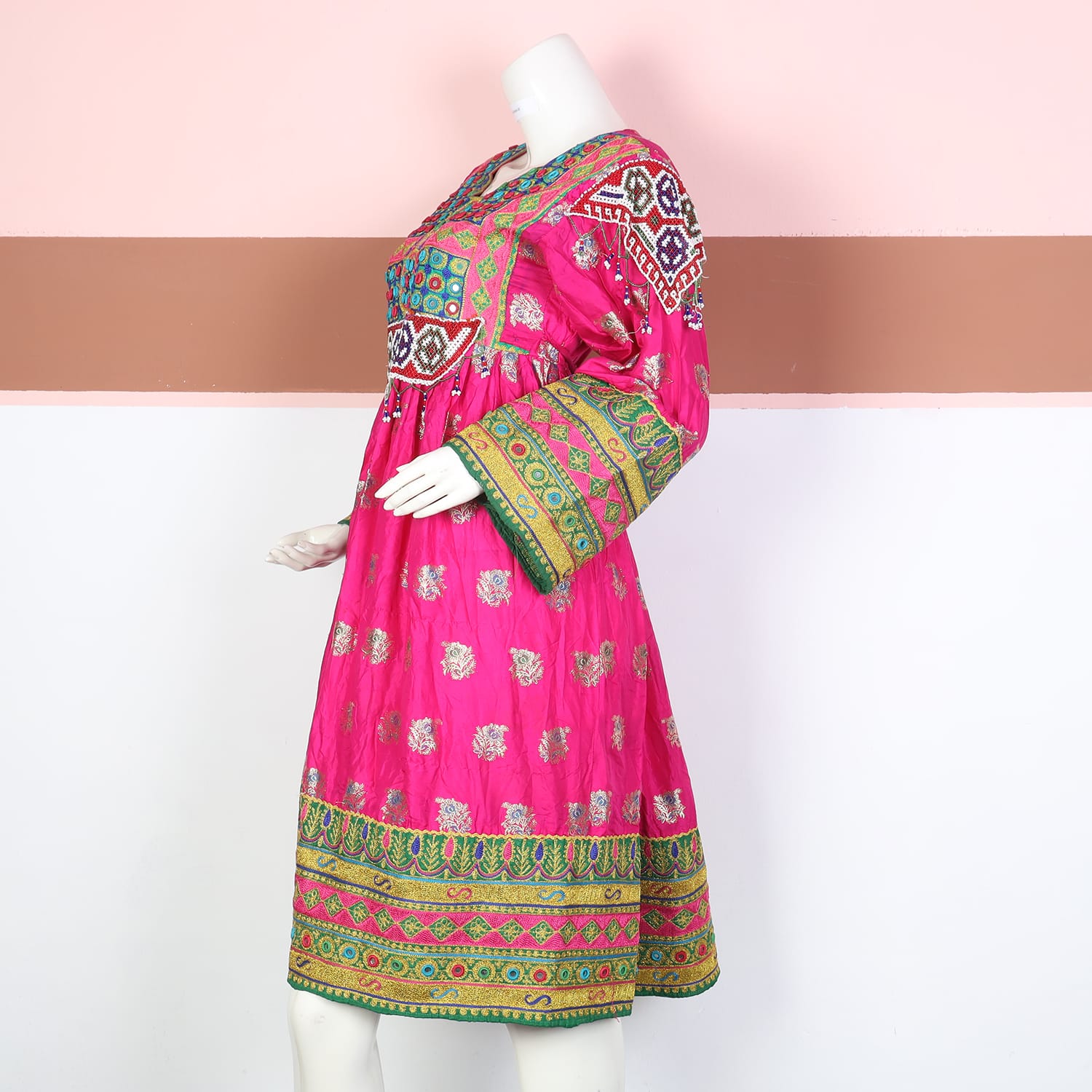 Radiant Pink Ethnic Embroidered Dress – Women’s Traditional Wear
