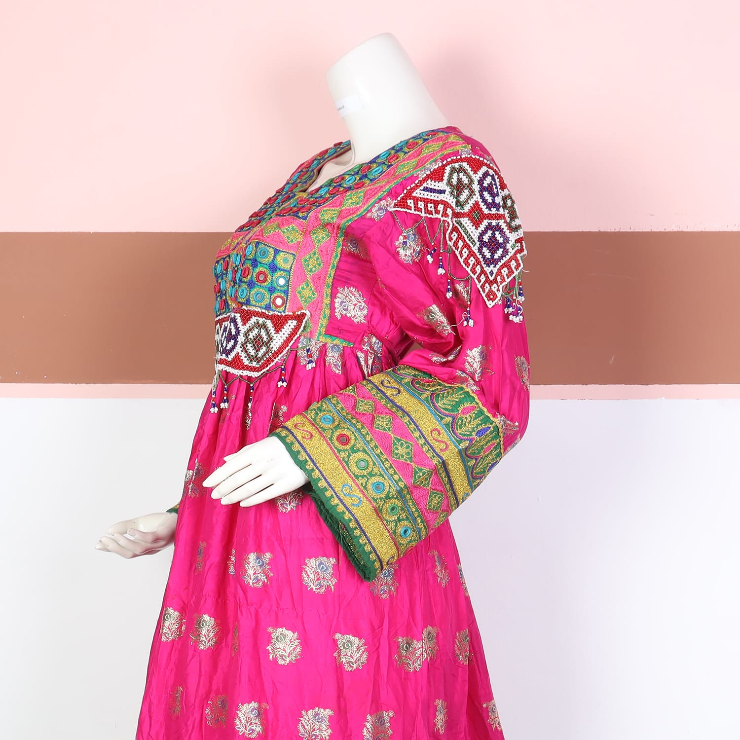 Radiant Pink Ethnic Embroidered Dress – Women’s Traditional Wear