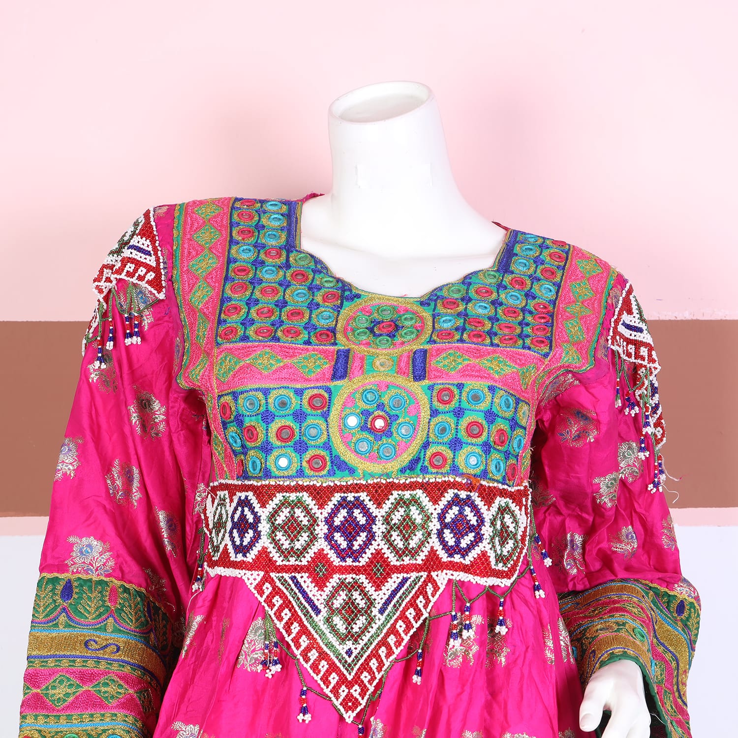 Radiant Pink Ethnic Embroidered Dress – Women’s Traditional Wear