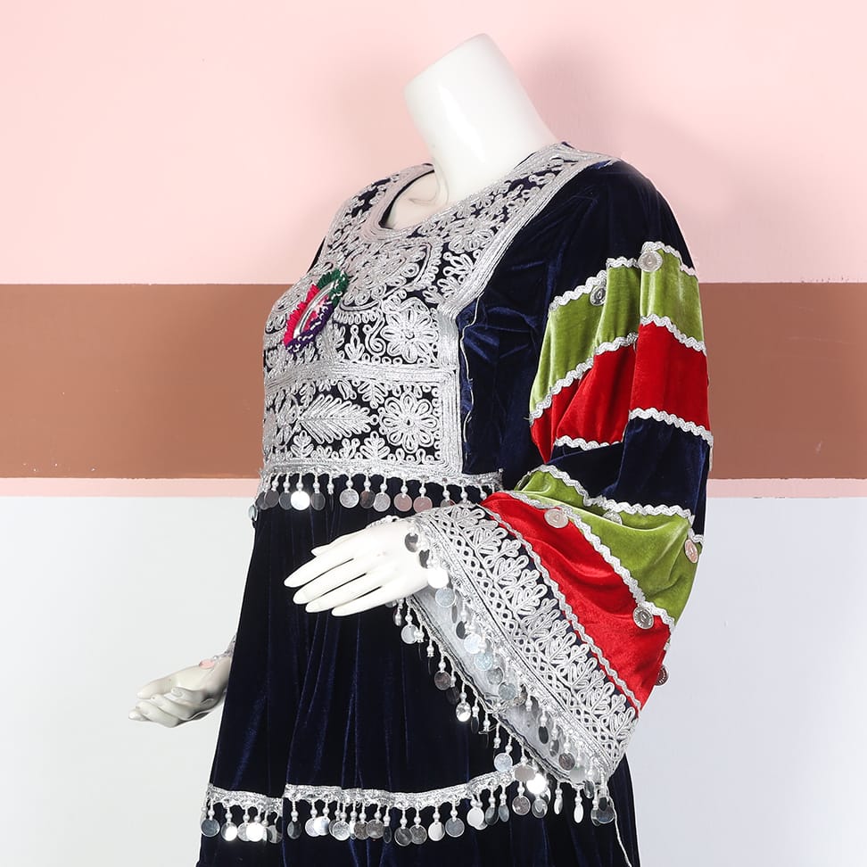 Traditional Afghan Velvet Dress 