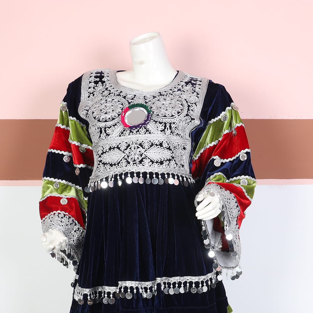 Traditional Afghan Velvet Dress 