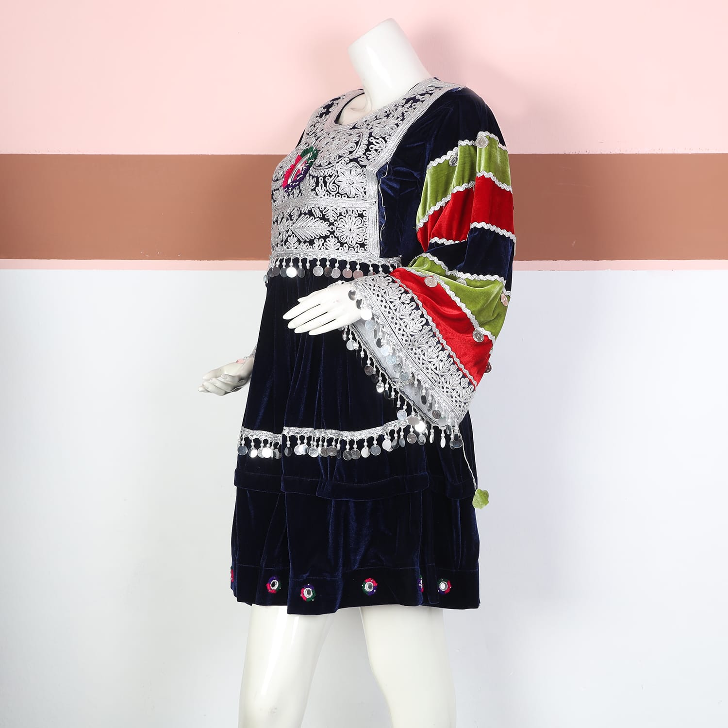 Traditional Afghan Velvet Dress 