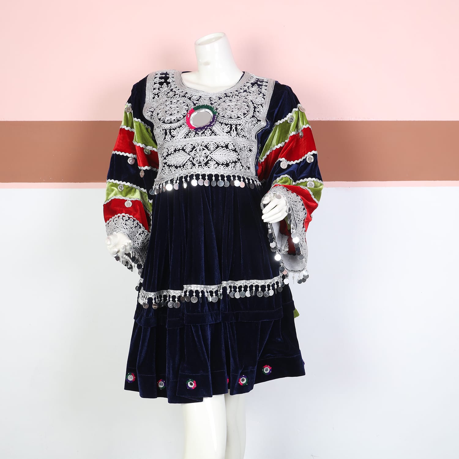 Traditional Afghan Velvet Dress 