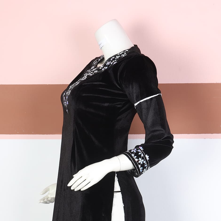 Black Velvet Afghan Kurta