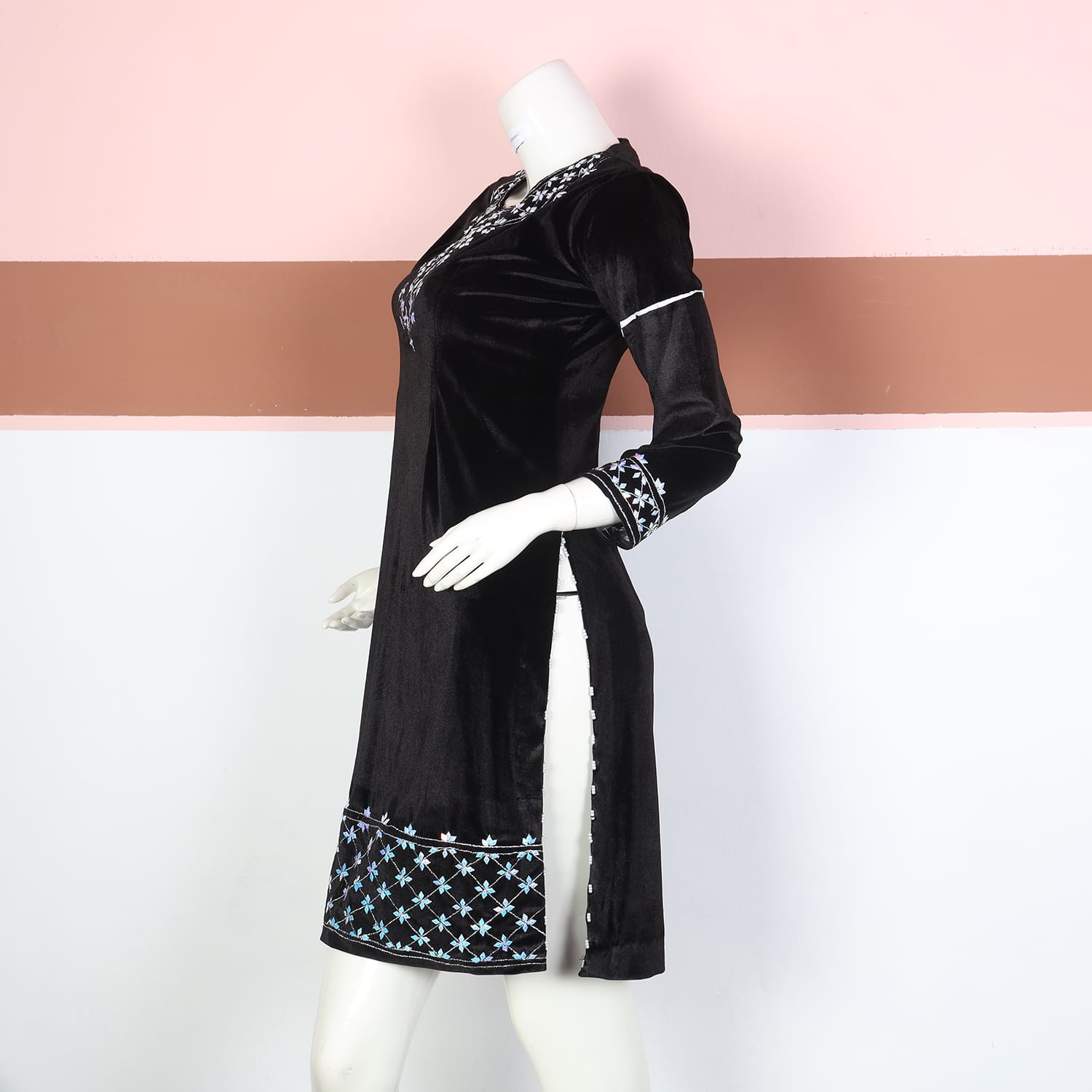 Black Velvet Afghan Kurta