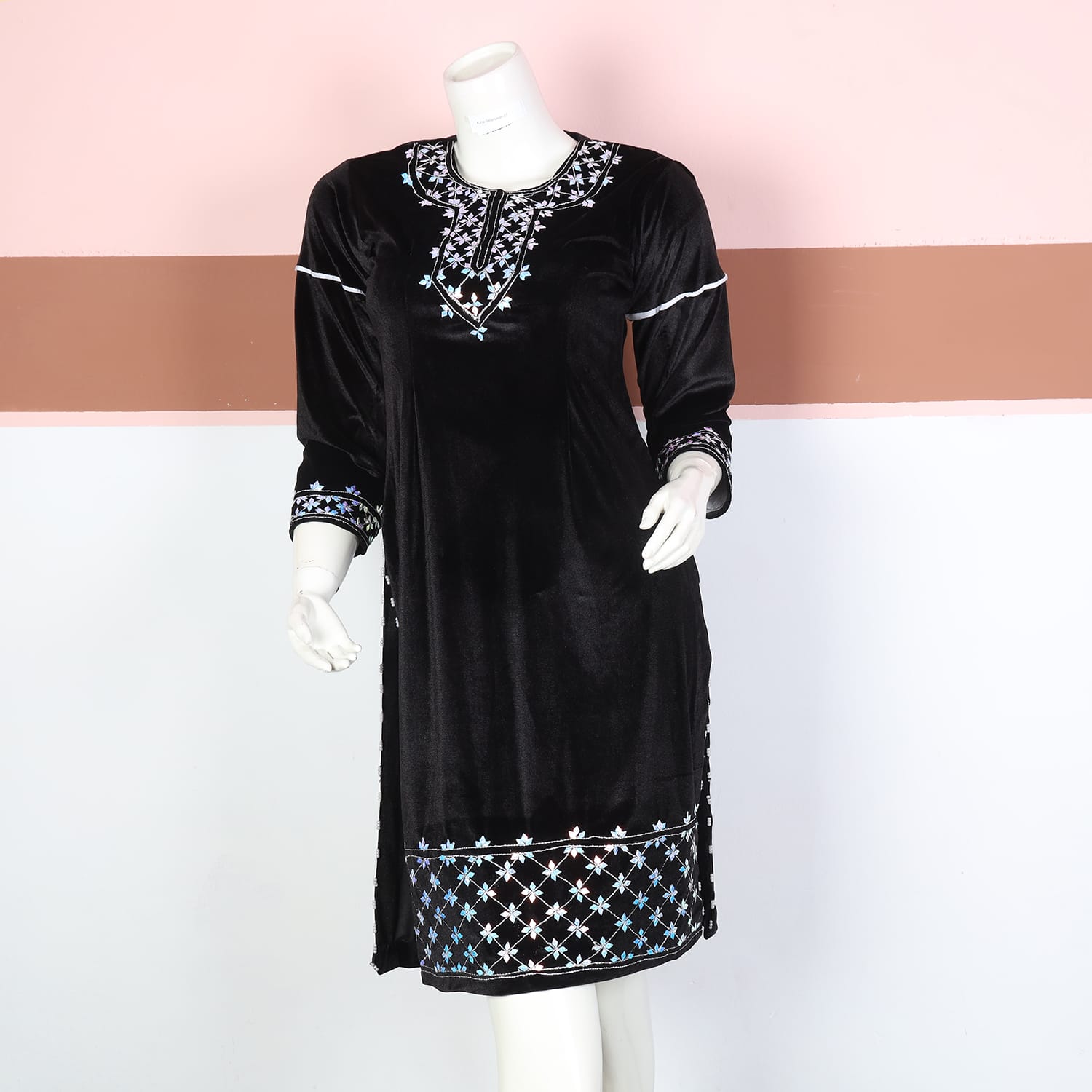 Black Velvet Afghan Kurta