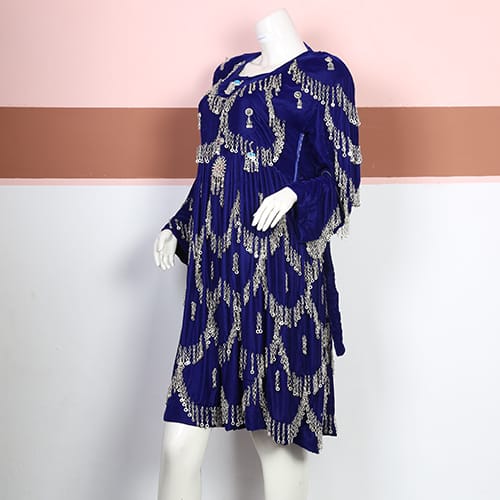 Royal Blue Afghan Kuchi Dress