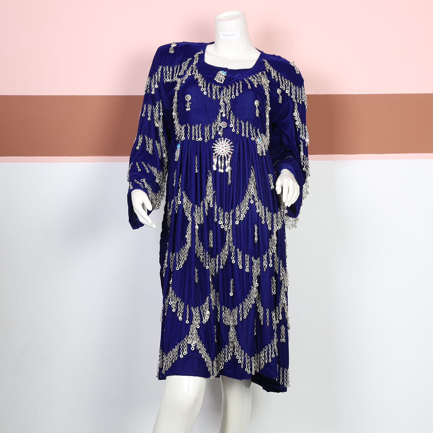 Royal Blue Afghan Kuchi Dress