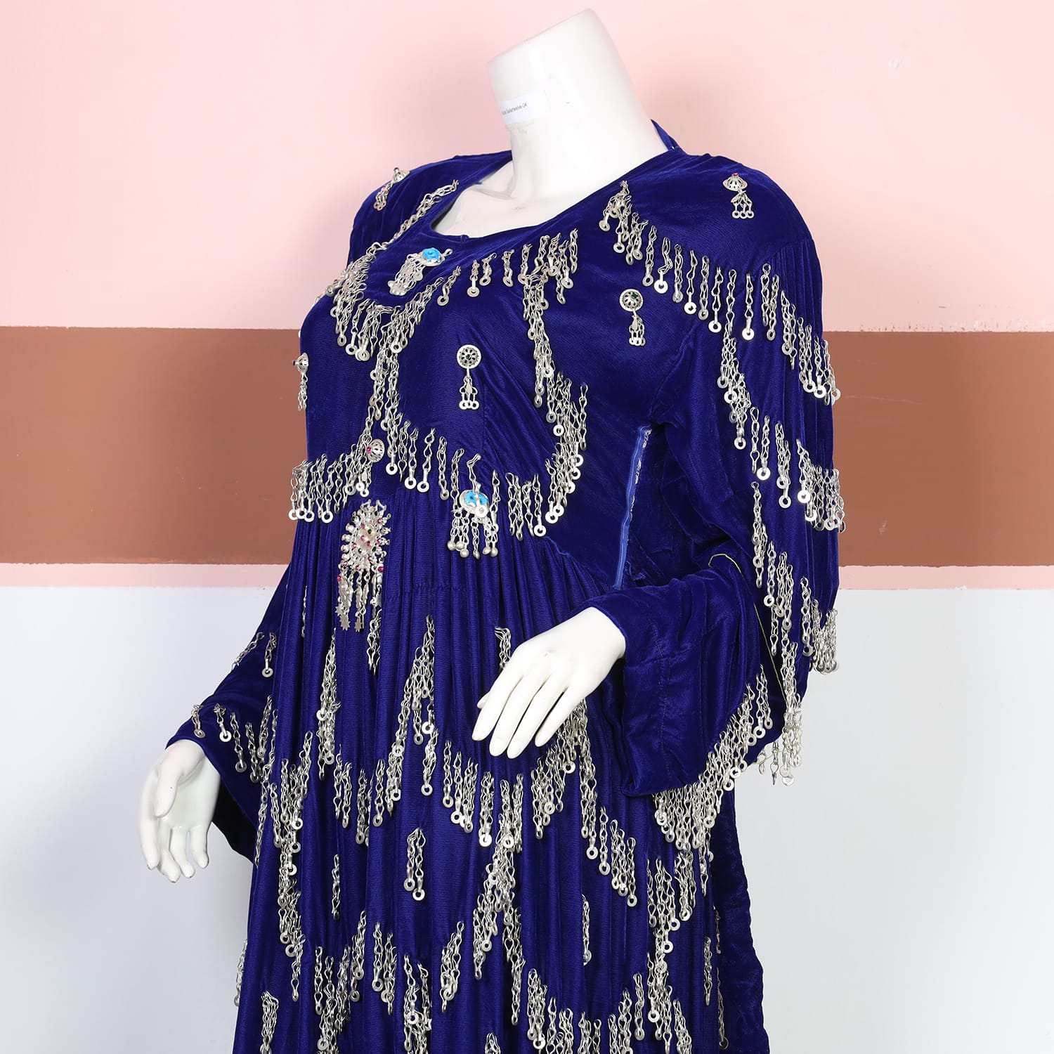 Royal Blue Afghan Kuchi Dress