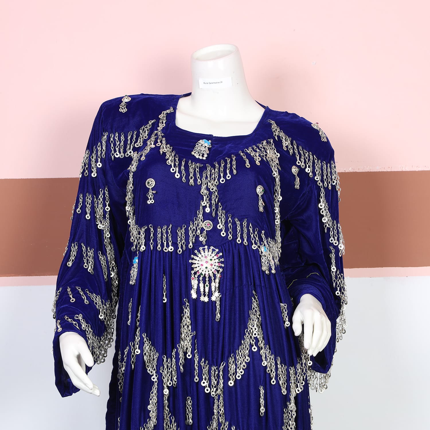 Royal Blue Afghan Kuchi Dress