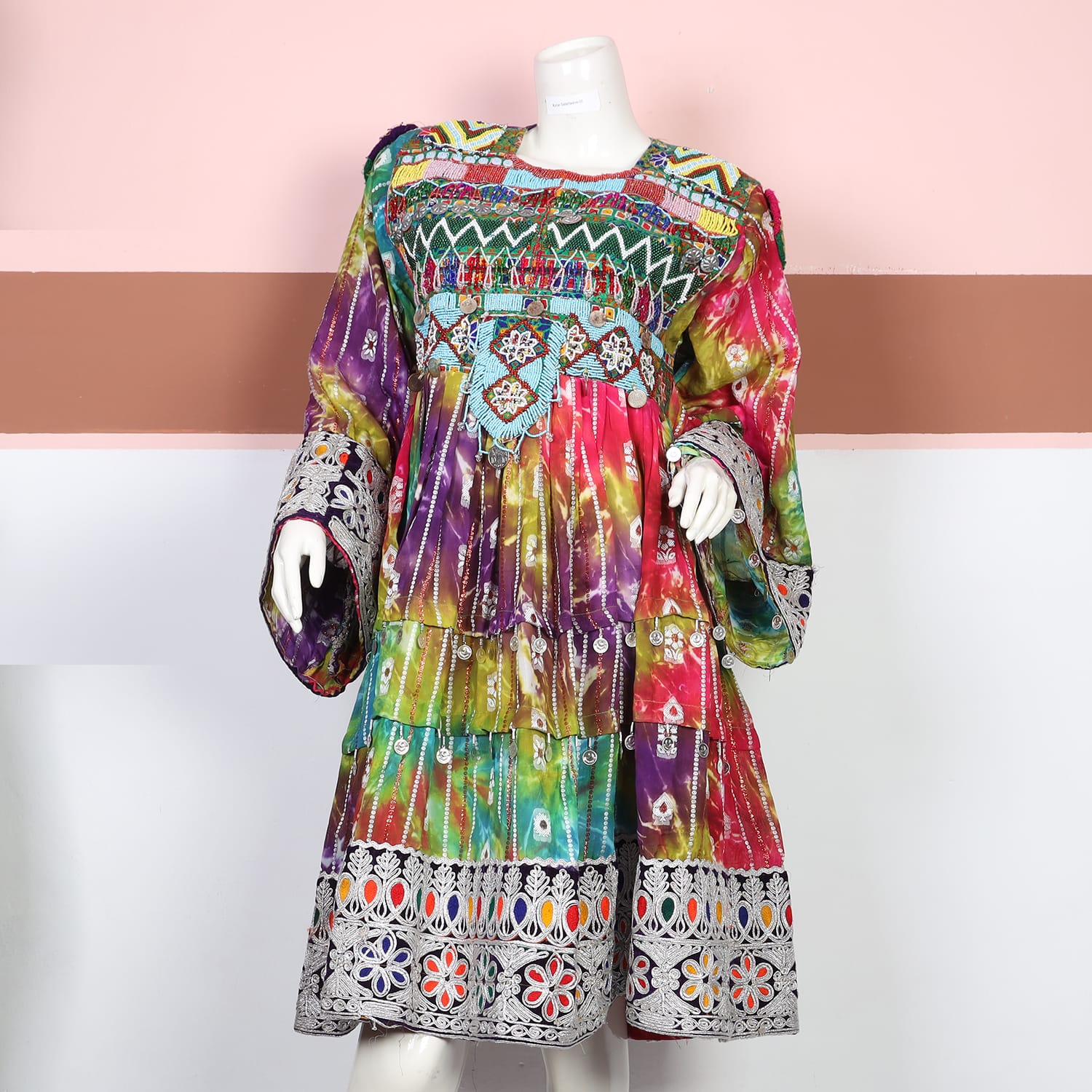 Multicolor Traditional Afghan Dress