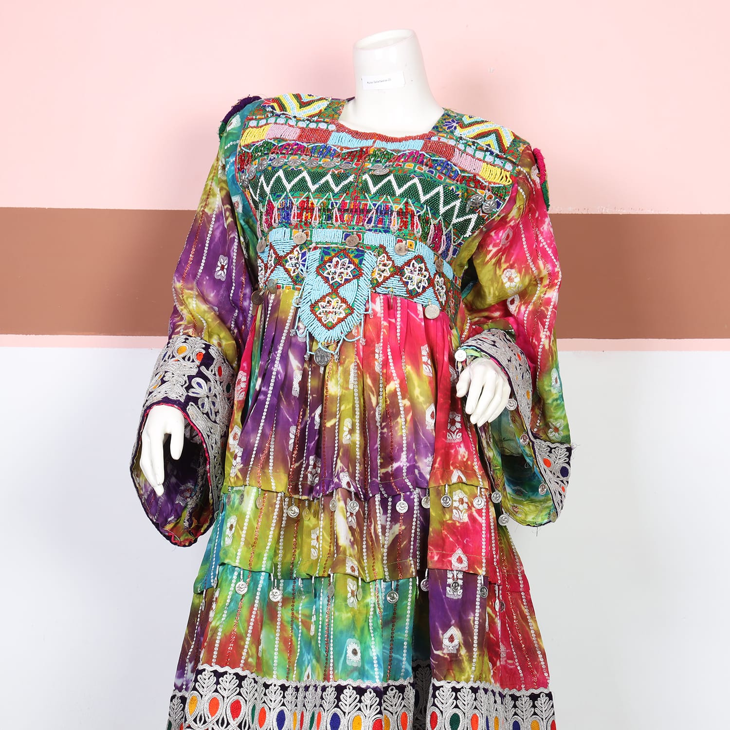 Multicolor Traditional Afghan Dress