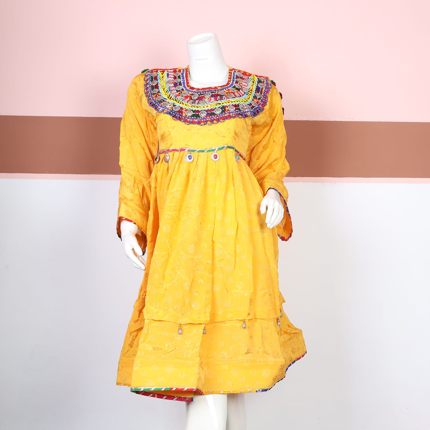 Yellow Traditional Afghan Dress 