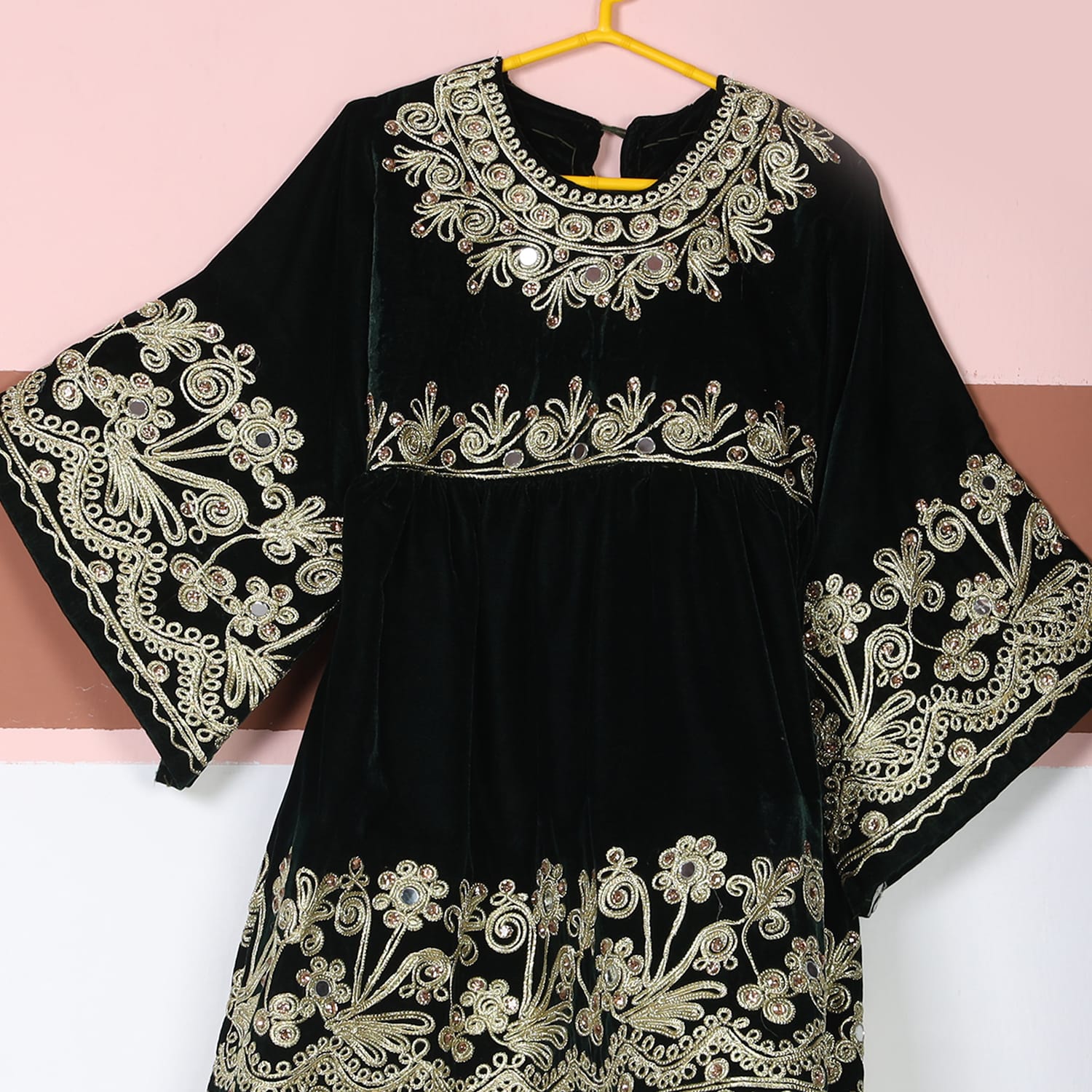 Black Velvet Traditional Dress