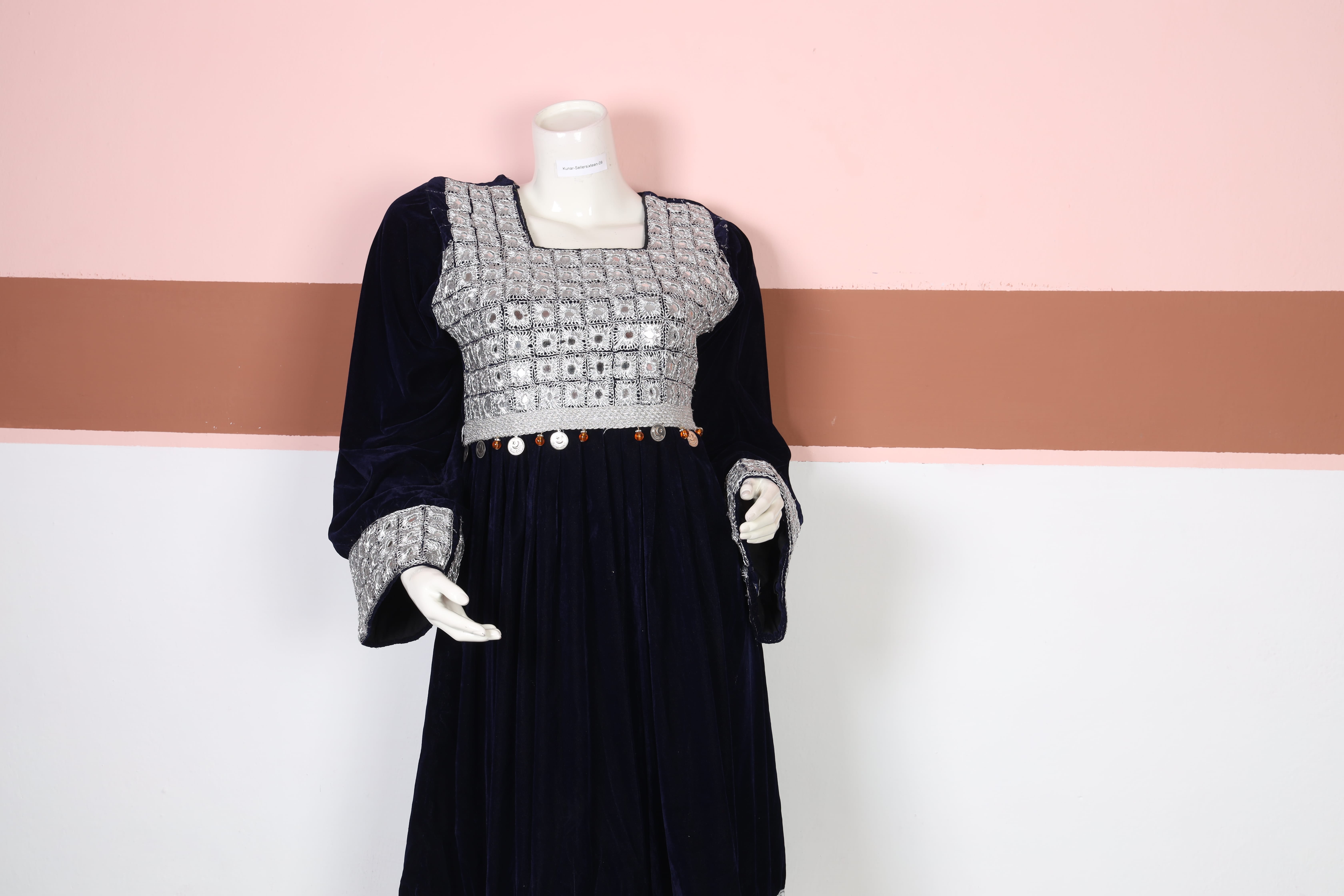 Noor Velvet Black Embroidered Traditional Dress
