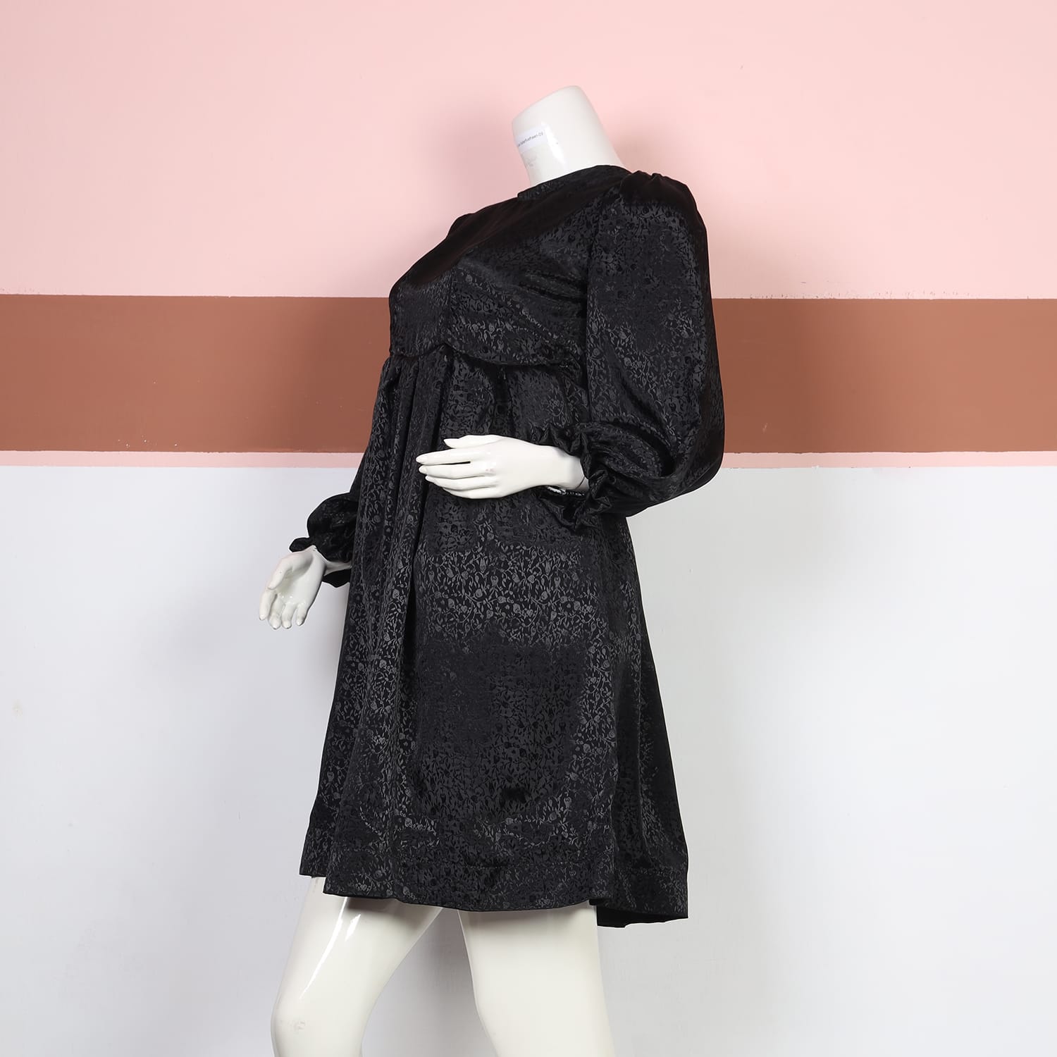 Noor Black Embossed Traditional Dress