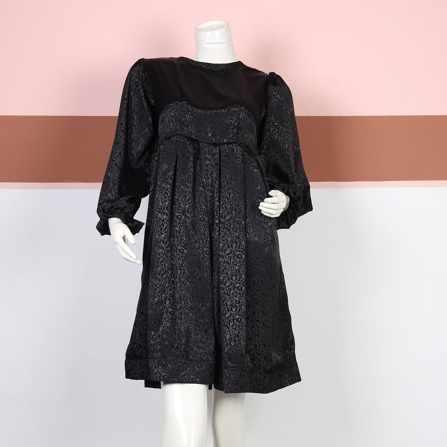 Noor Black Embossed Traditional Dress