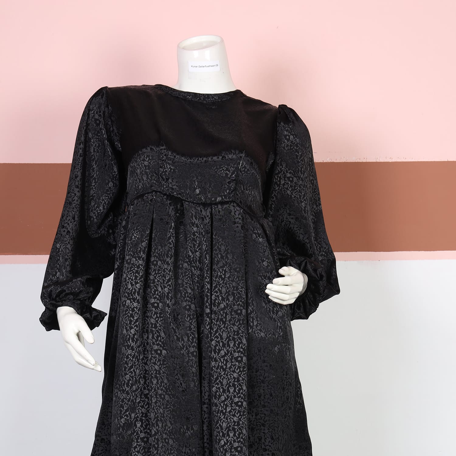 Noor Black Embossed Traditional Dress