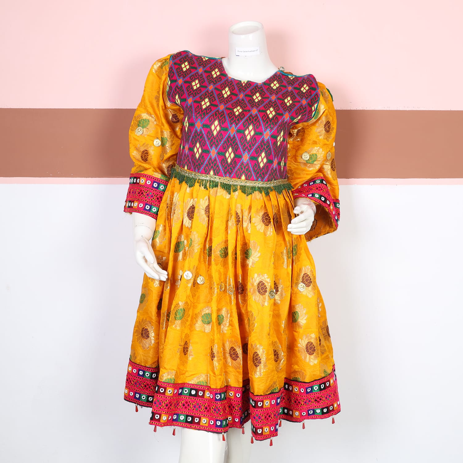 Golden Glow Traditional Embroidered Dress
