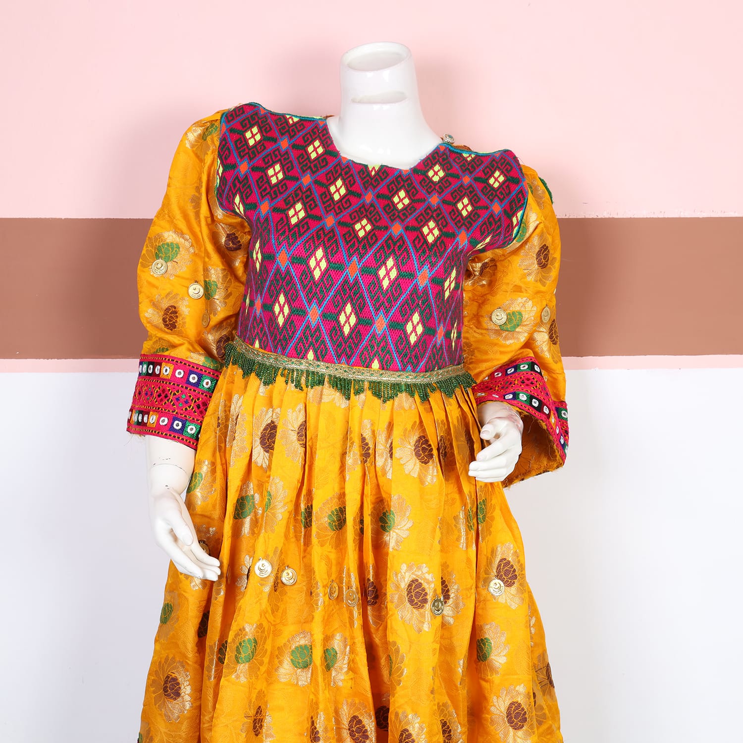 Golden Glow Traditional Embroidered Dress