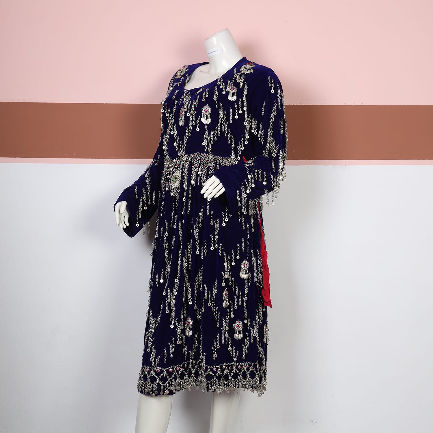 Royal Charm Blue Velvet Coin Dress