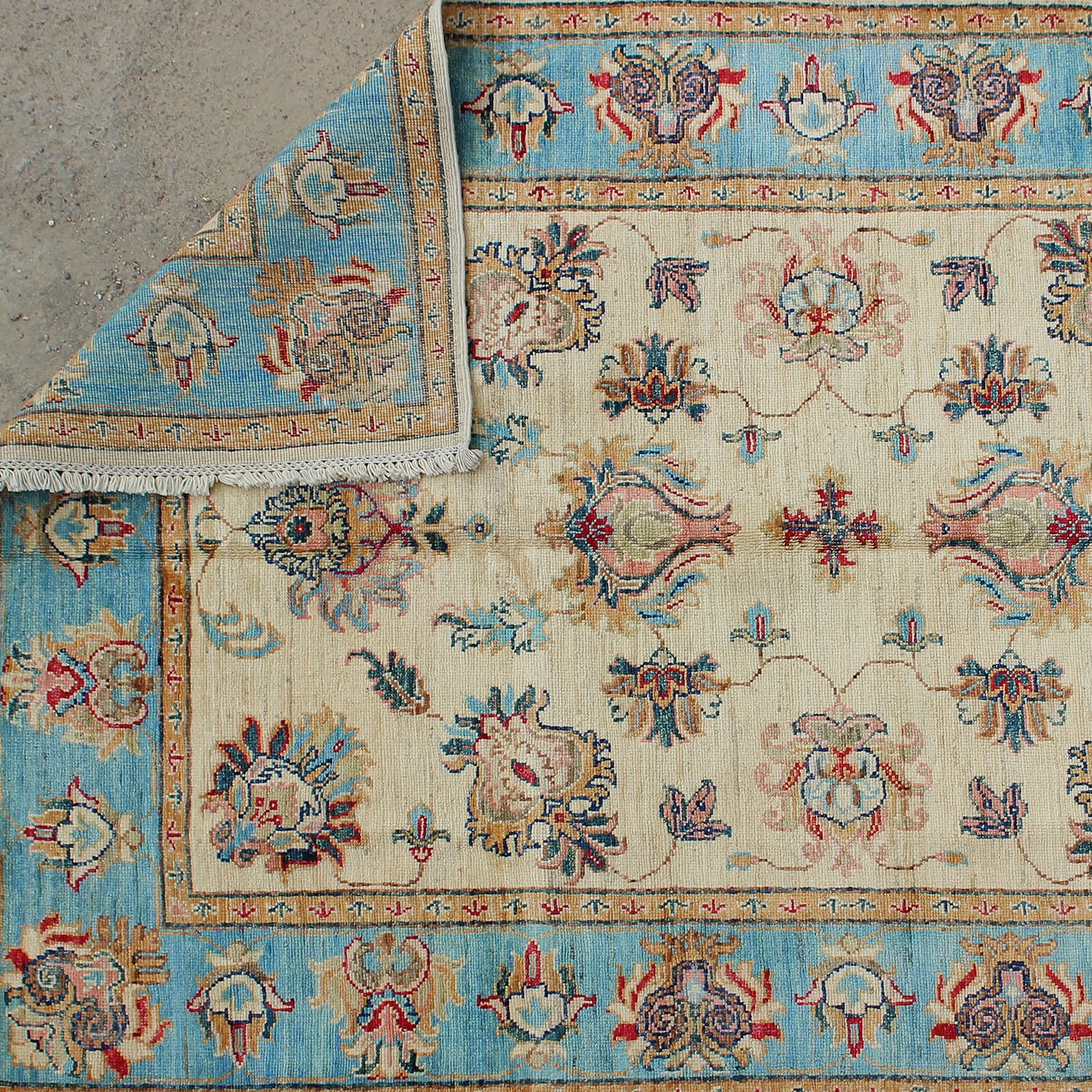 Handwoven Floral Vintage Style Area Rug-ft:6.07 x 4.04