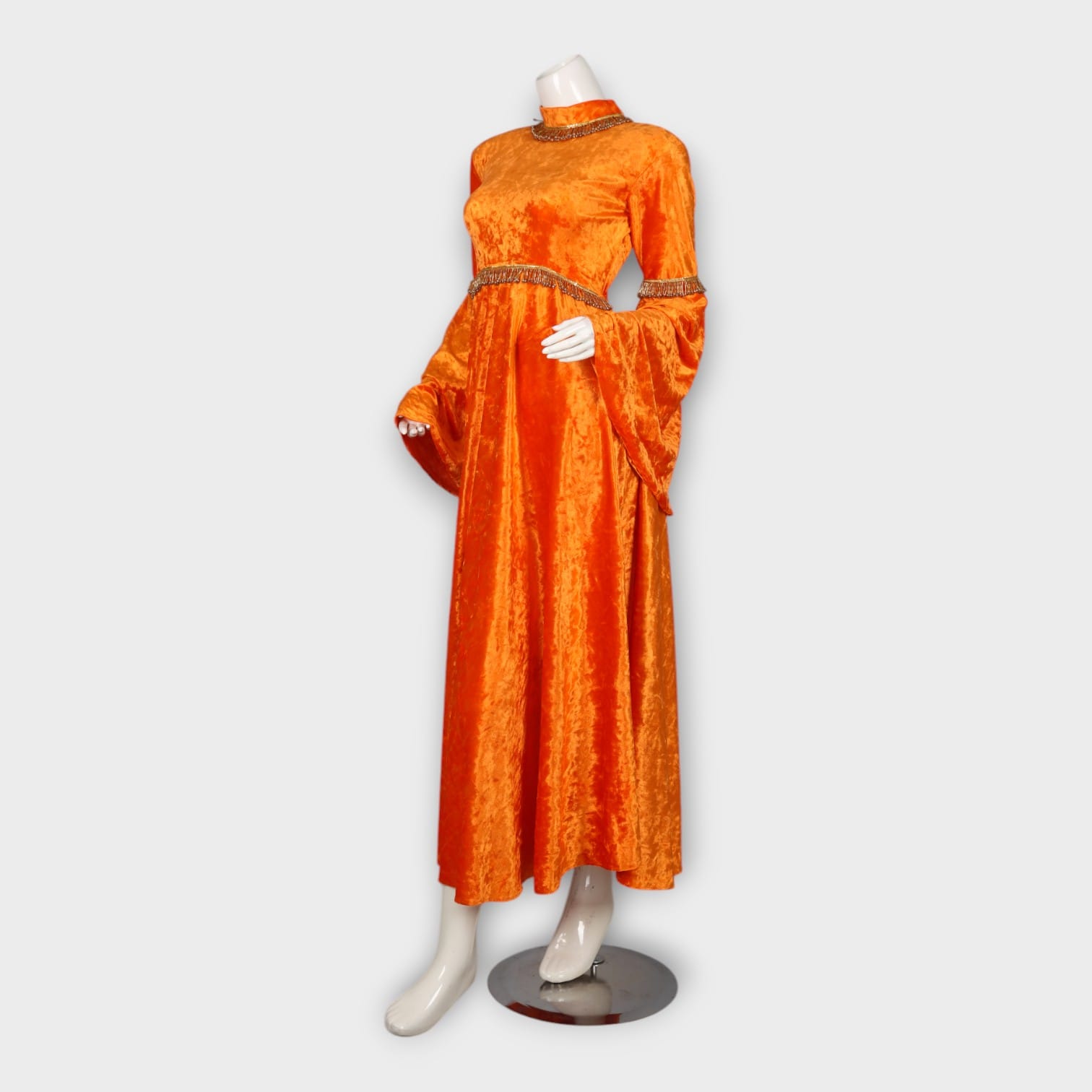 Elegant Orange Afghan Dress
