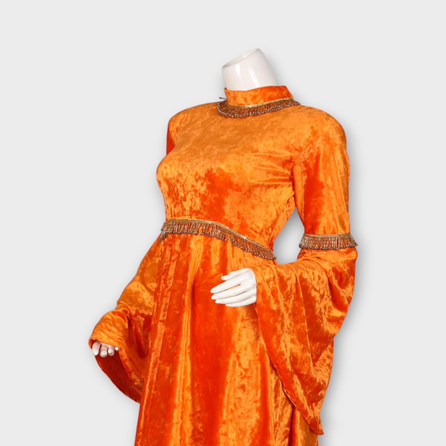 Elegant Orange Afghan Dress