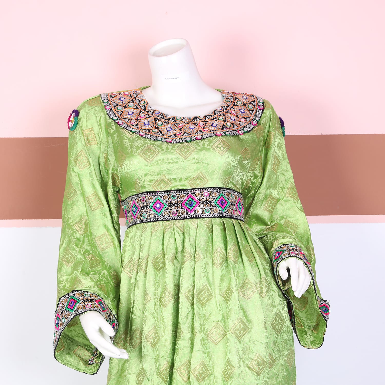 Light Green Traditional Afghani Dress