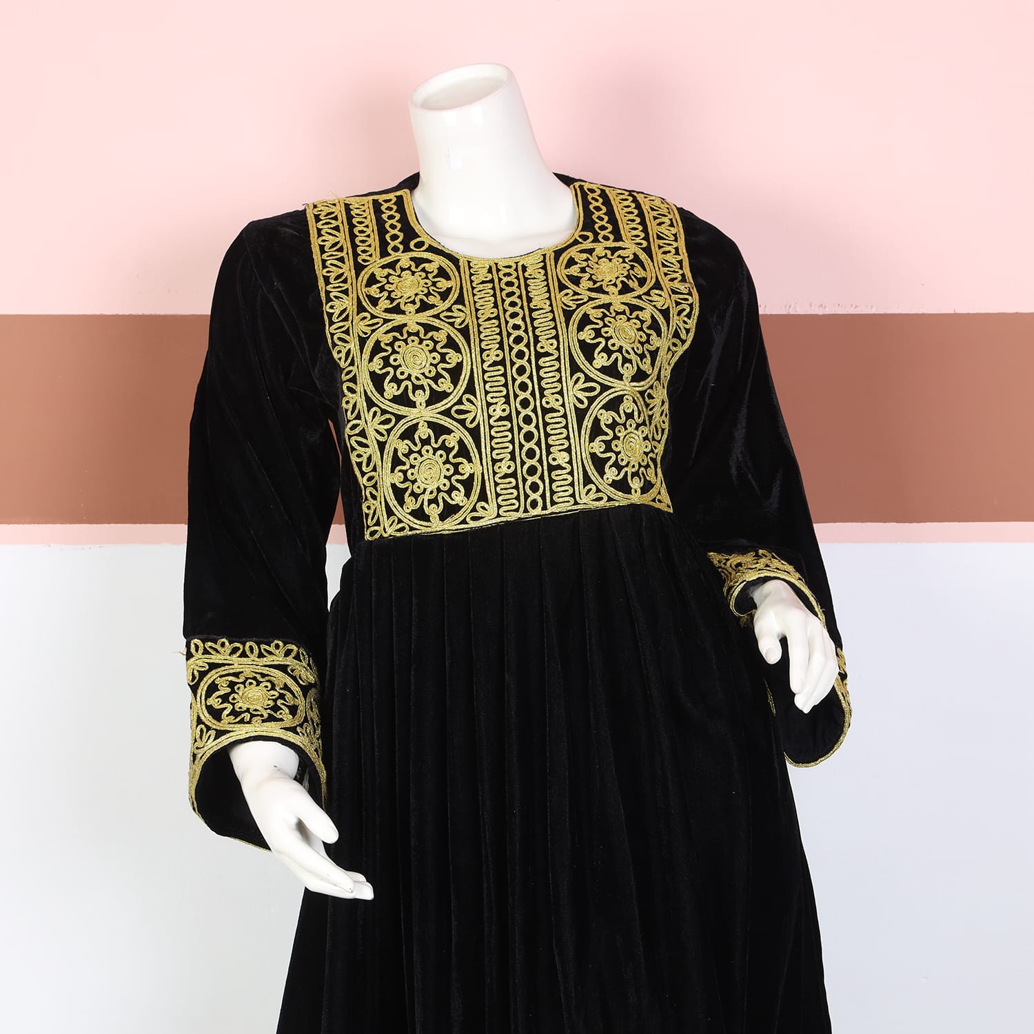 blue dress for baby girl Saloni | Fabienne B Dress in Black Sash Embroidery main image 1