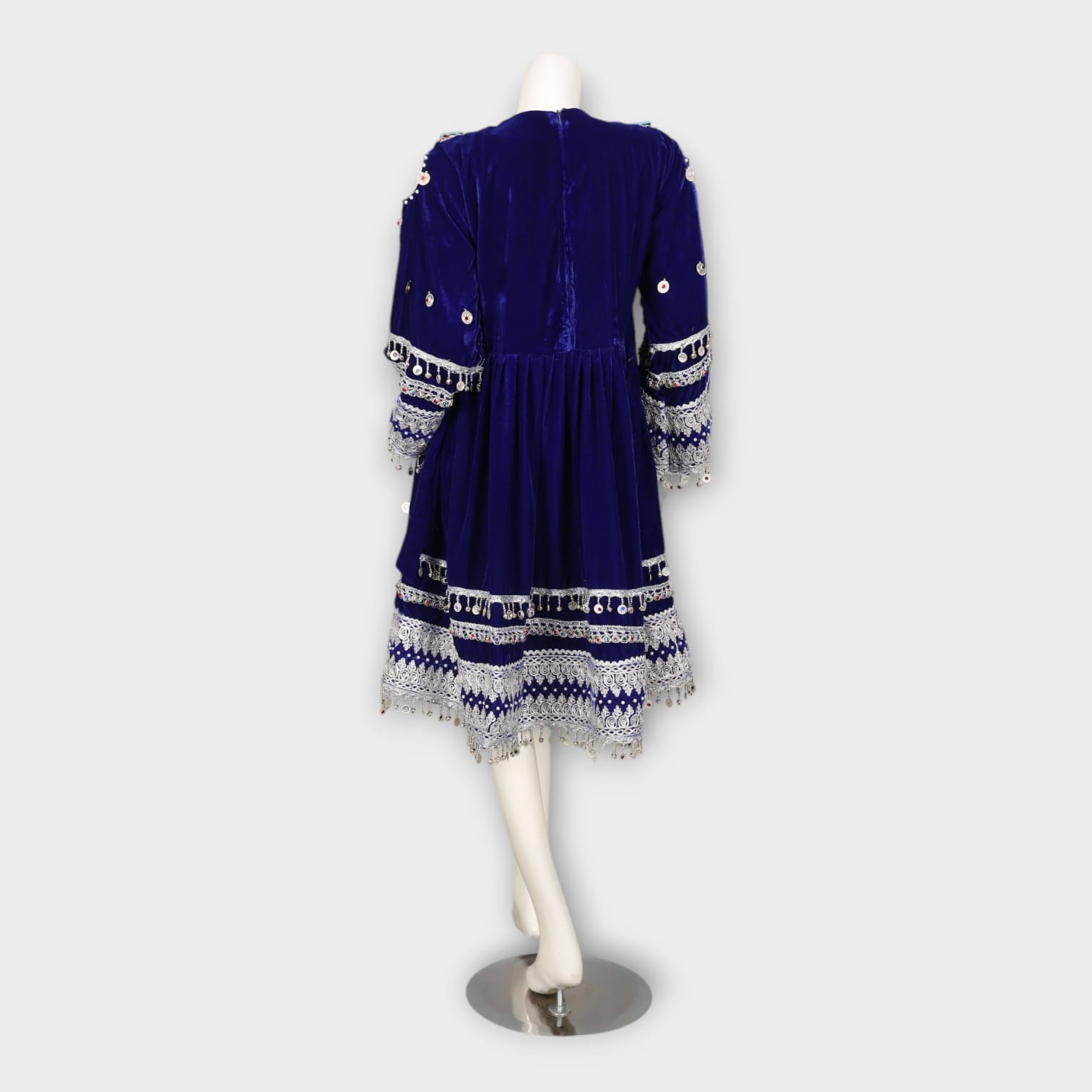 Royal Blue Velvet Ghandi Afghan Dress