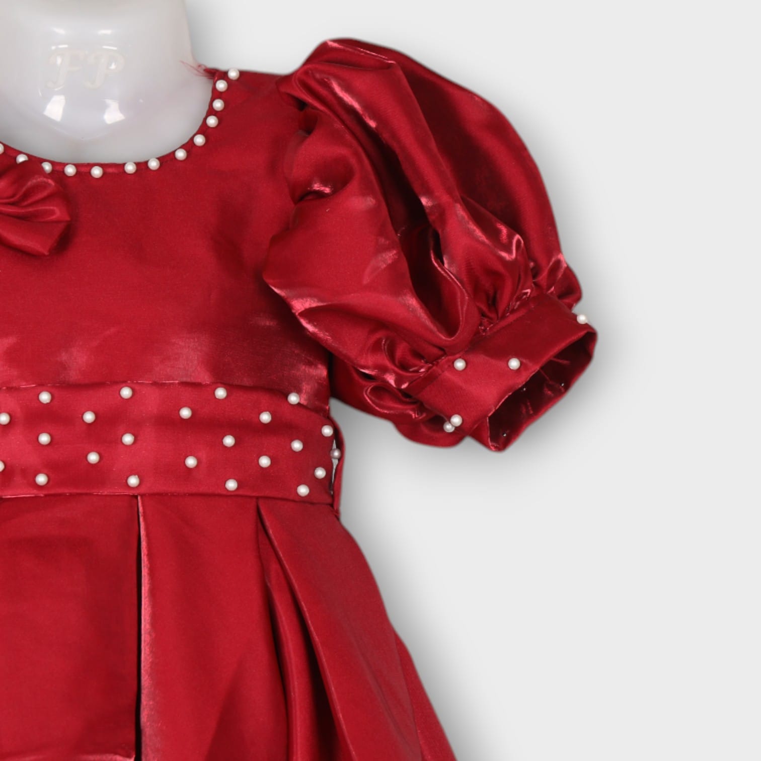 Elegant Red Satin Party Dress for Girls