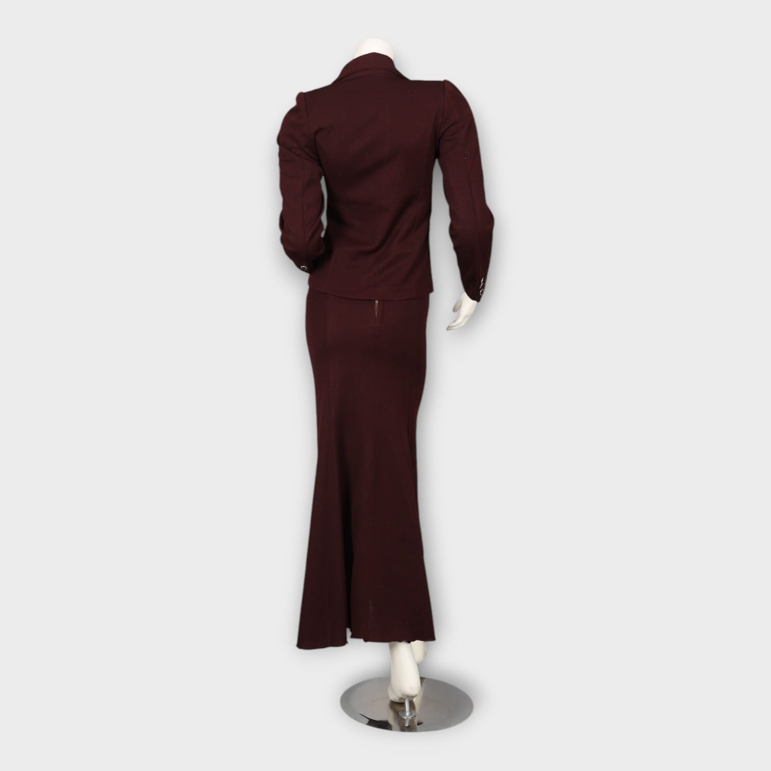 Elegant Maroon Two-Piece Formal Skirt Suit for Women
