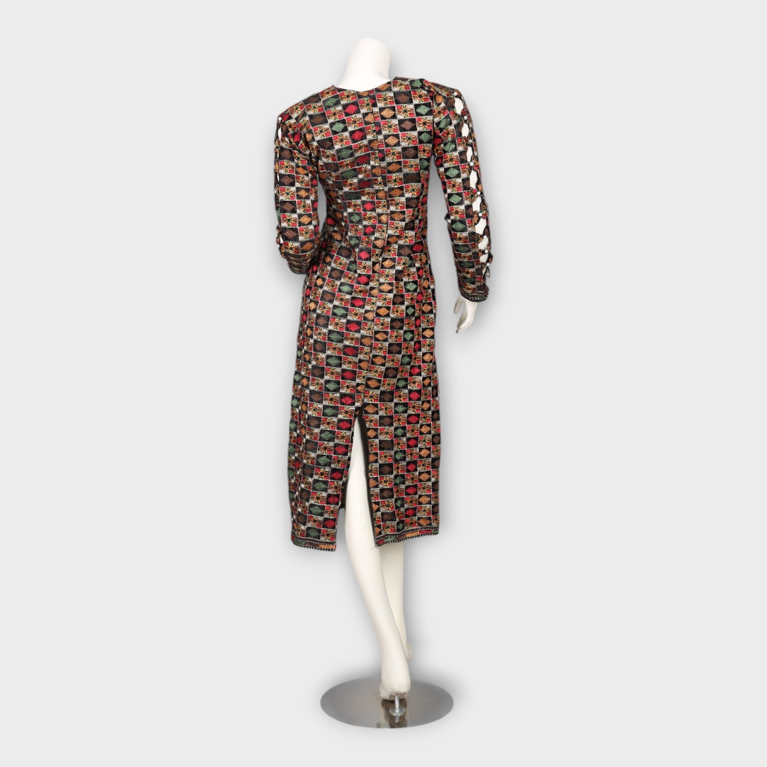 Traditional Multicolor Block Print Long Dress