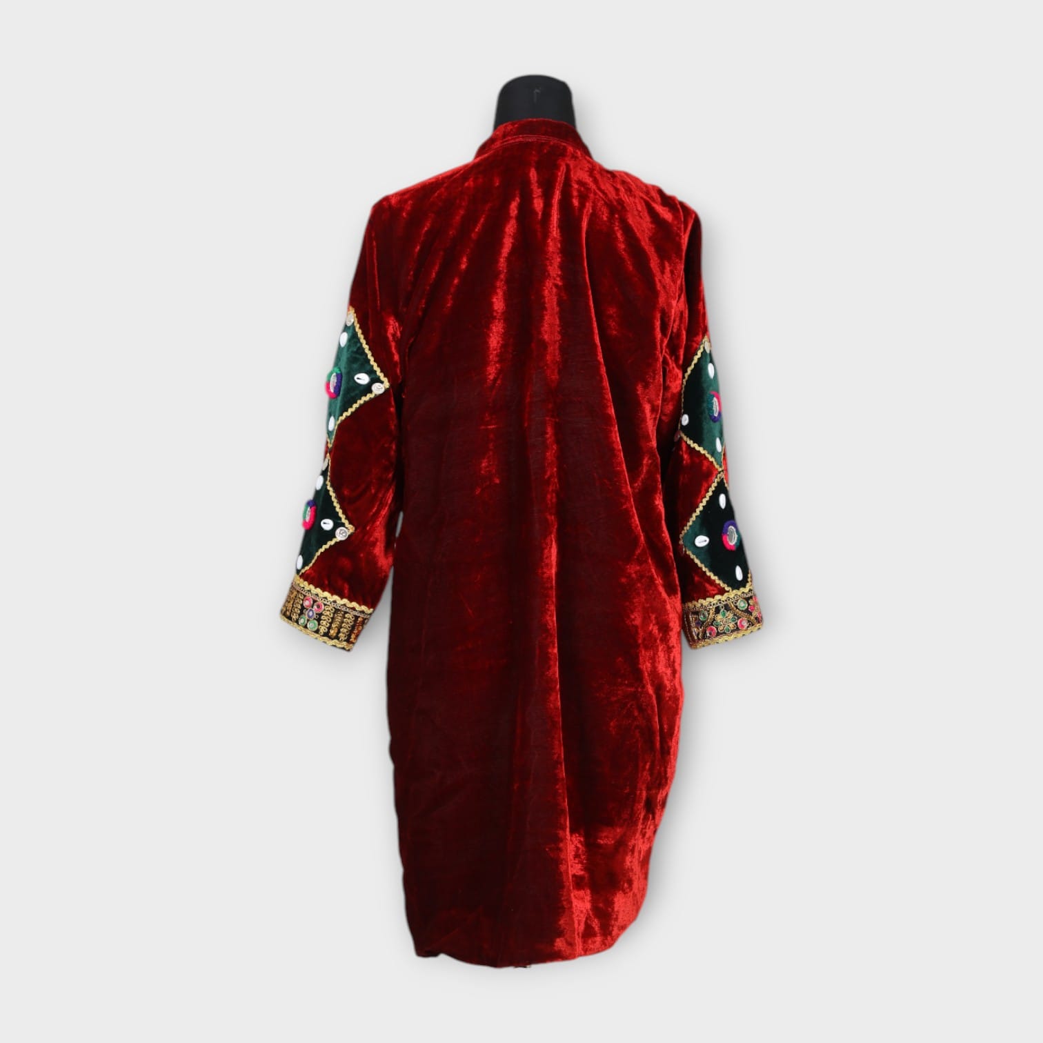 Maroon Velvet Afghani coat