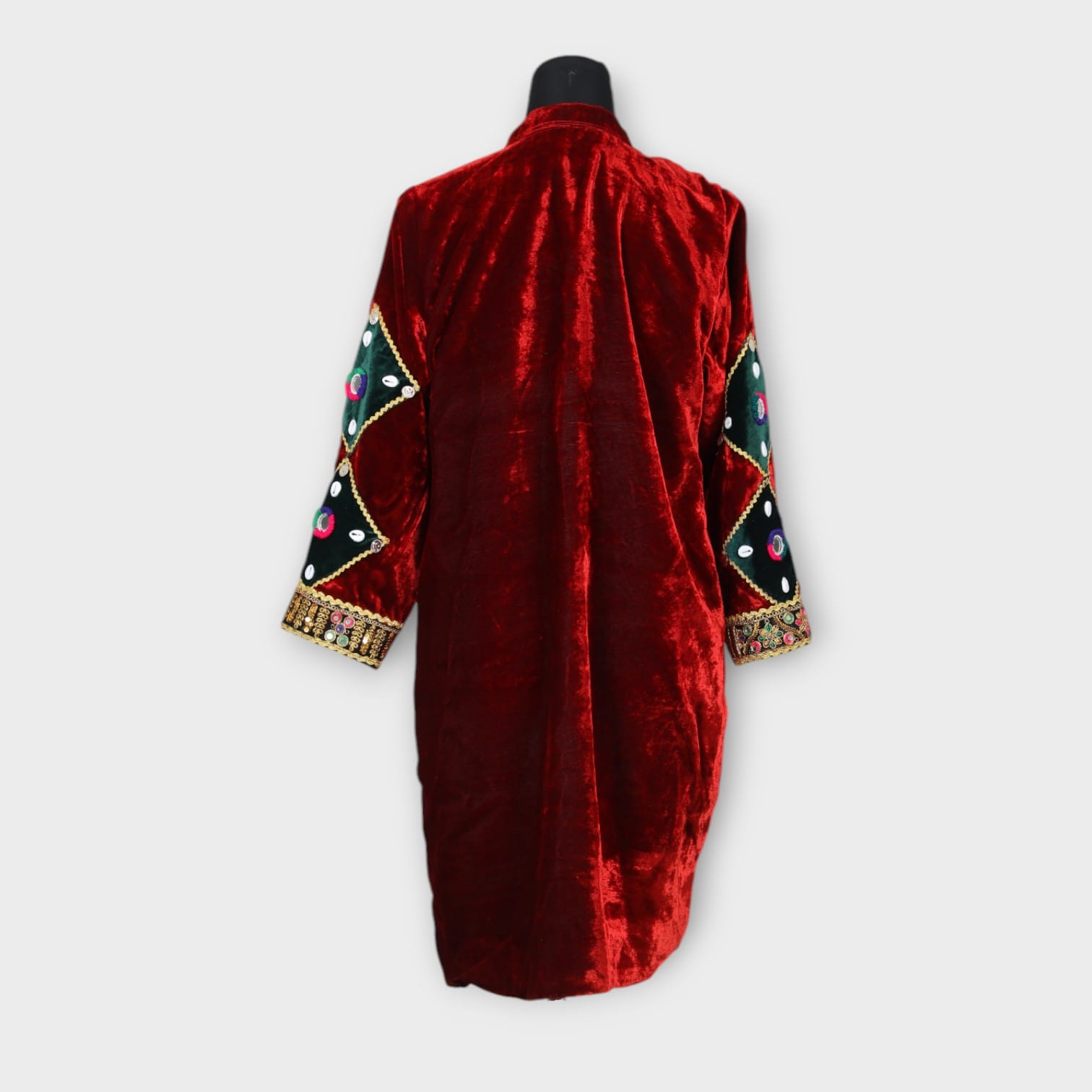 Maroon Velvet Afghani coat