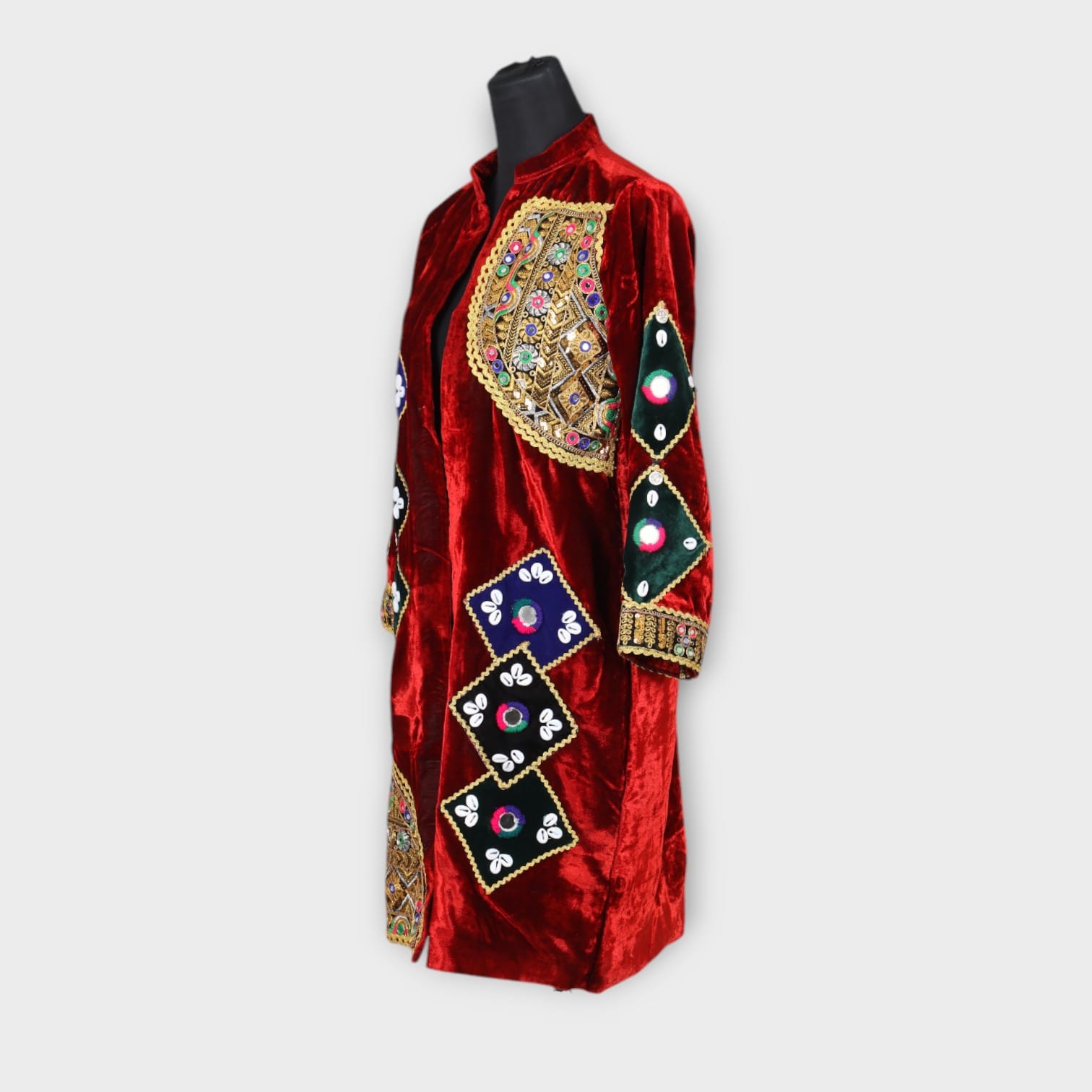 Maroon Velvet Afghani coat
